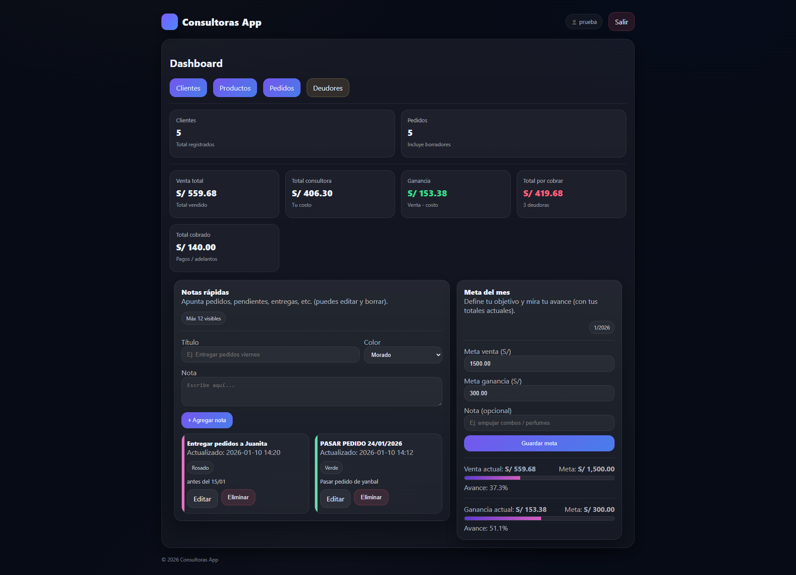 Captura de Consultoras App